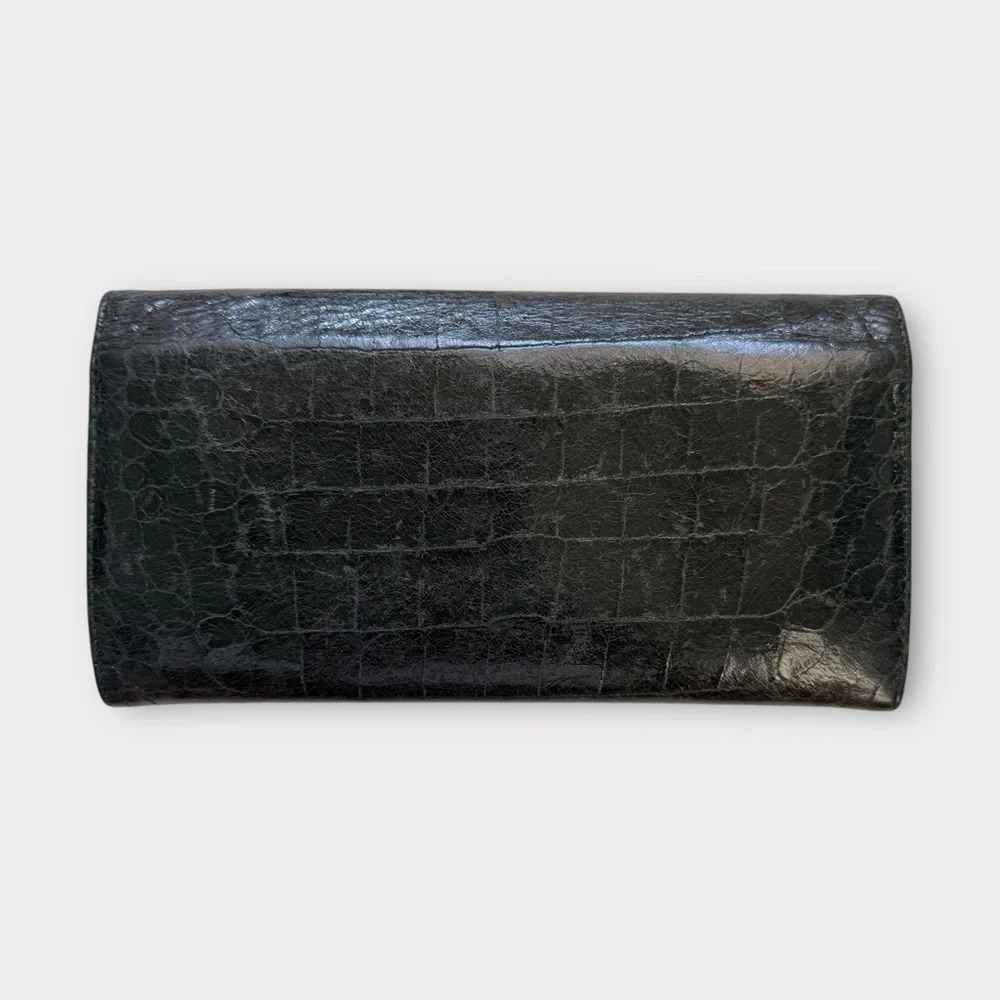 Miu Miu Black Croc-Embossed Waller - Picture 10 of 16